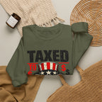 Taxed to Death Sweatshirt - Patriotic Skull Anti-Tax Protest Crewneck