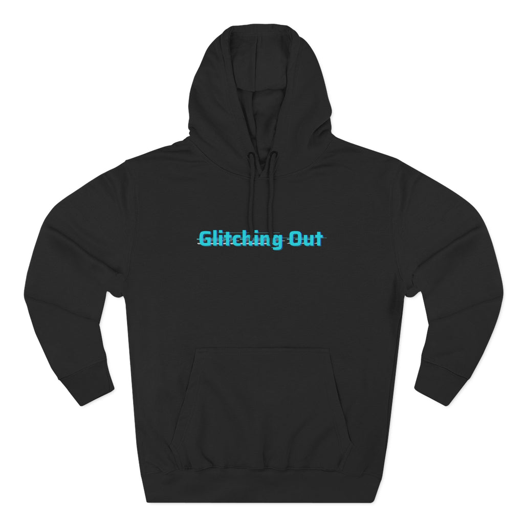 Glitching Out Hoodie — Retro Cyber Geometric Graphic Fleece Hoodie