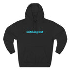 Glitching Out Hoodie — Retro Cyber Geometric Graphic Fleece Hoodie