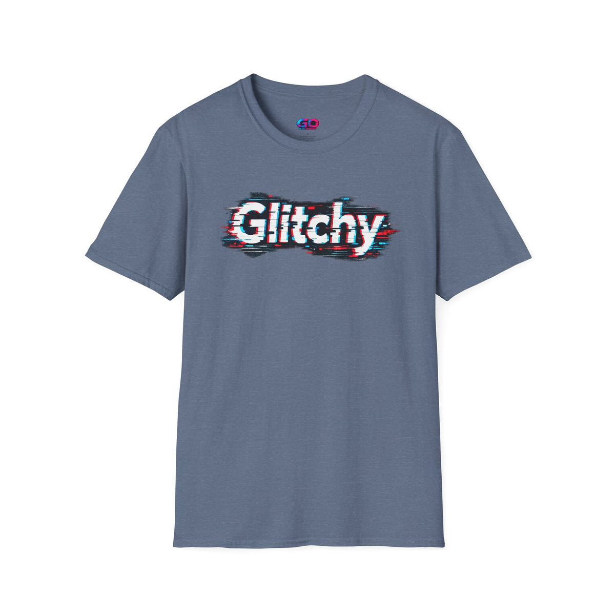 Glitchy Graphic T-Shirt — Retro Glitch Text Tee