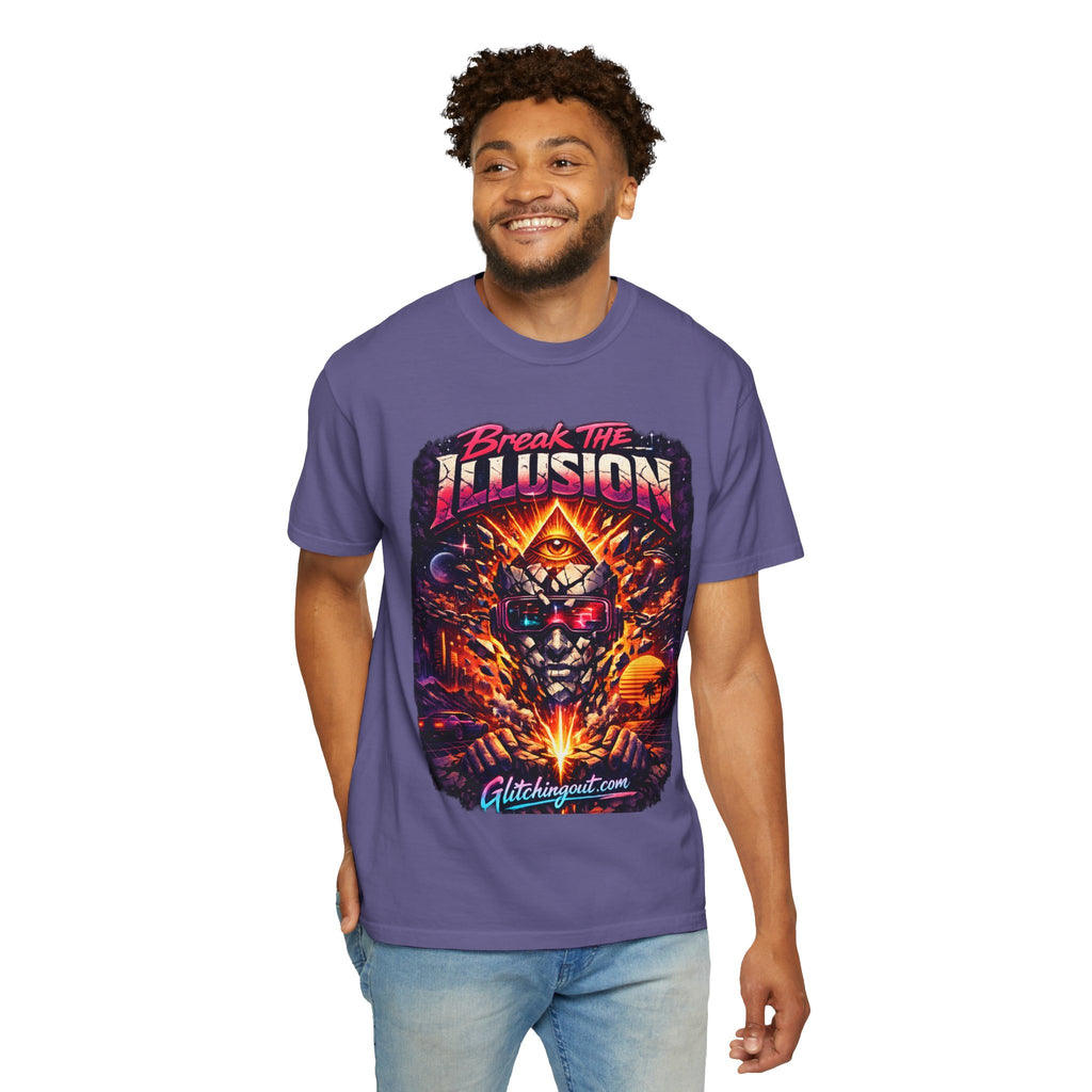 Break the Illusion Graphic T-Shirt — Psychedelic Occult Skull Tee