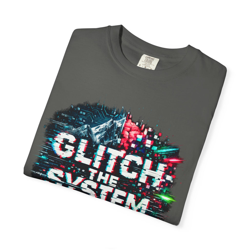 Glitch The System V3 Graphic Tee — Retro Cyberpunk Distressed Design