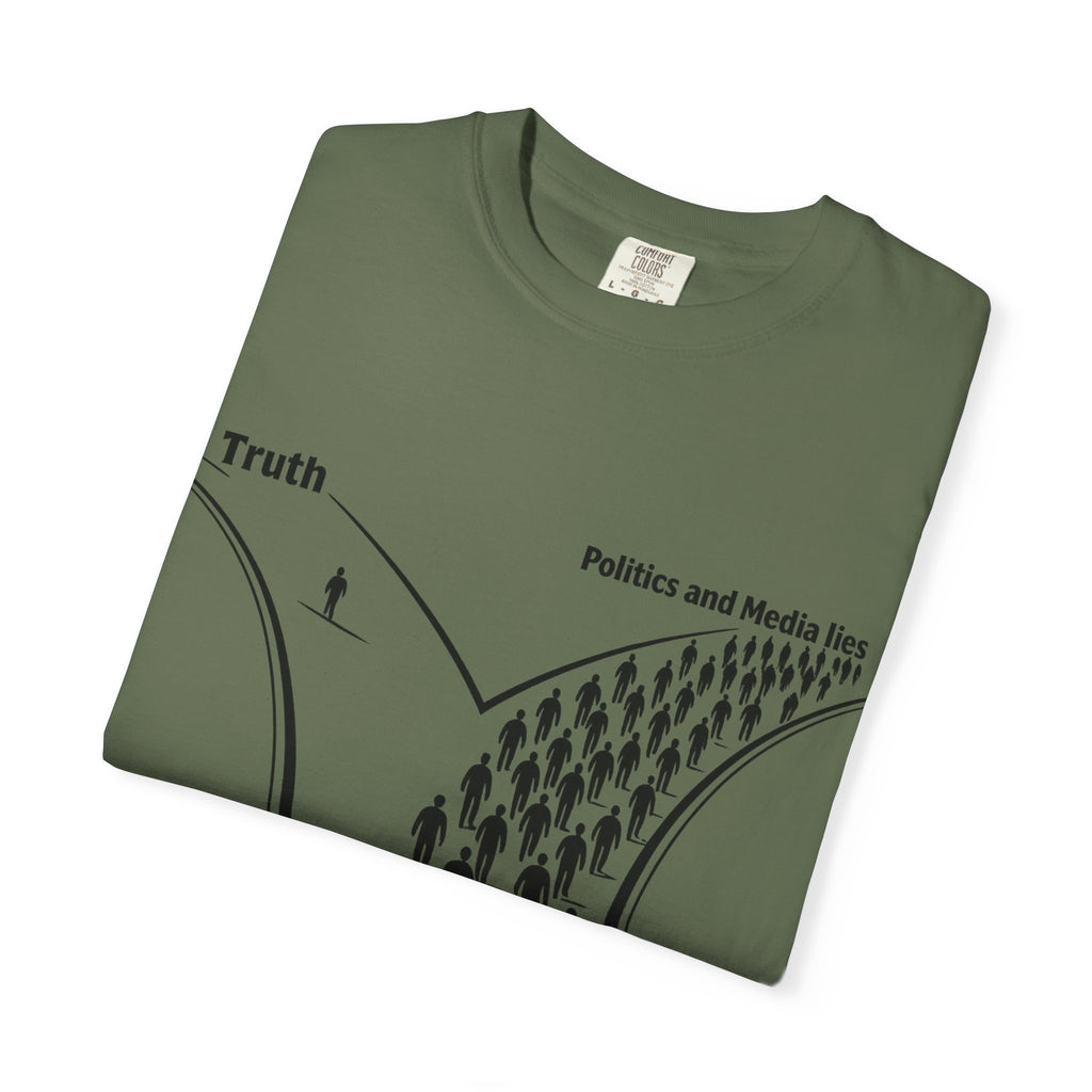 Truth vs. Crowd Graphic T-Shirt — "When it doesn't feel right, go left."