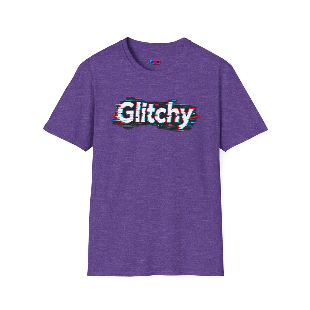 Glitchy Graphic T-Shirt — Retro Glitch Text Tee