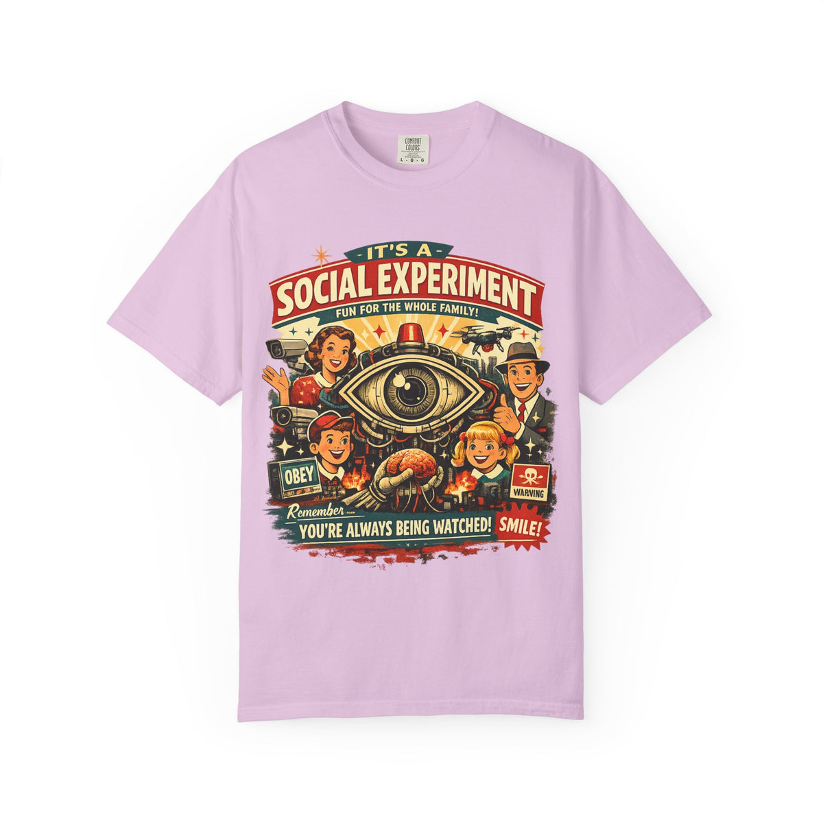 T-Shirt — "It's a Social Experiment" Retro Surveillance Graphic Tee