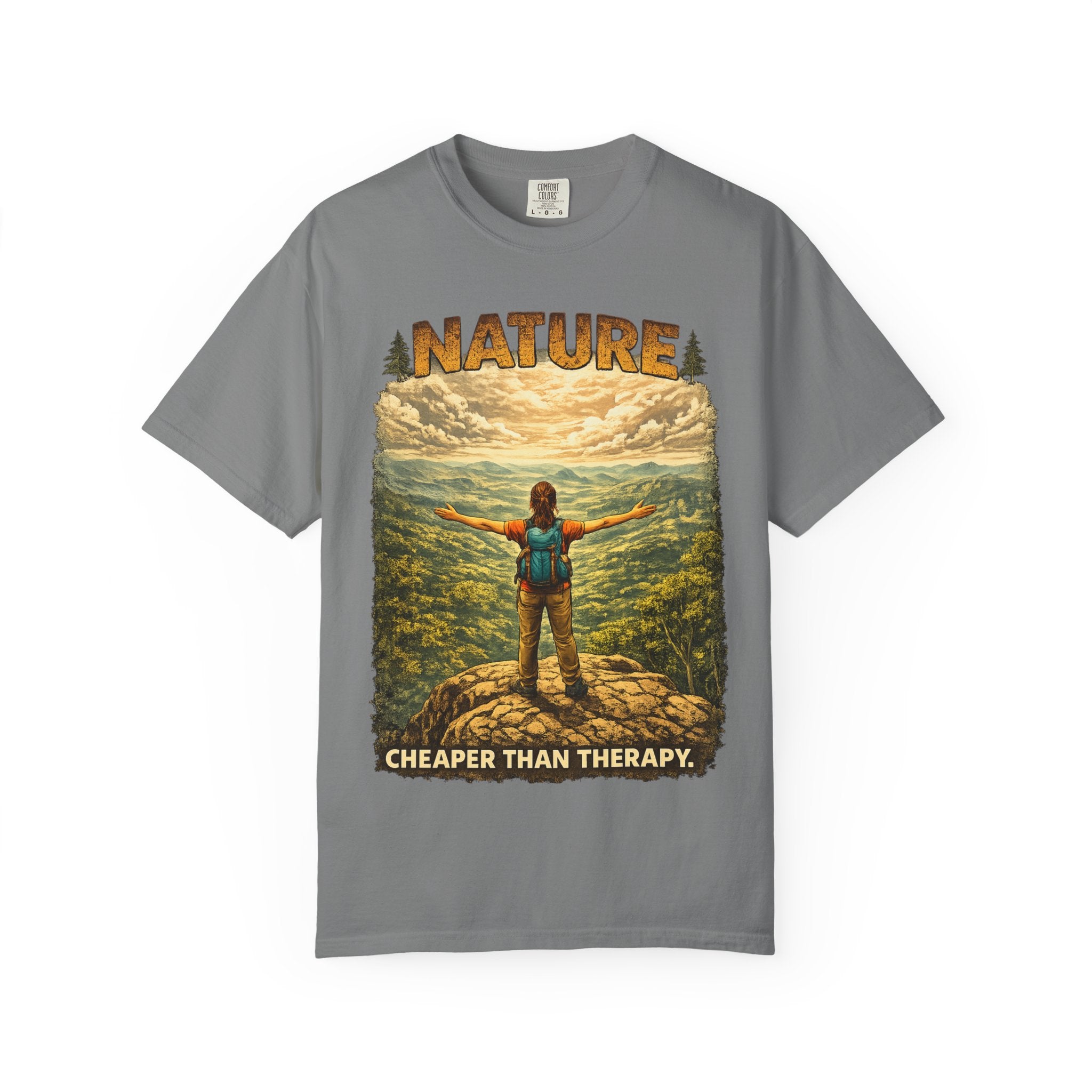 Nature Cheaper Than Therapy T-Shirt — Hiking Outdoors Graphic Tee