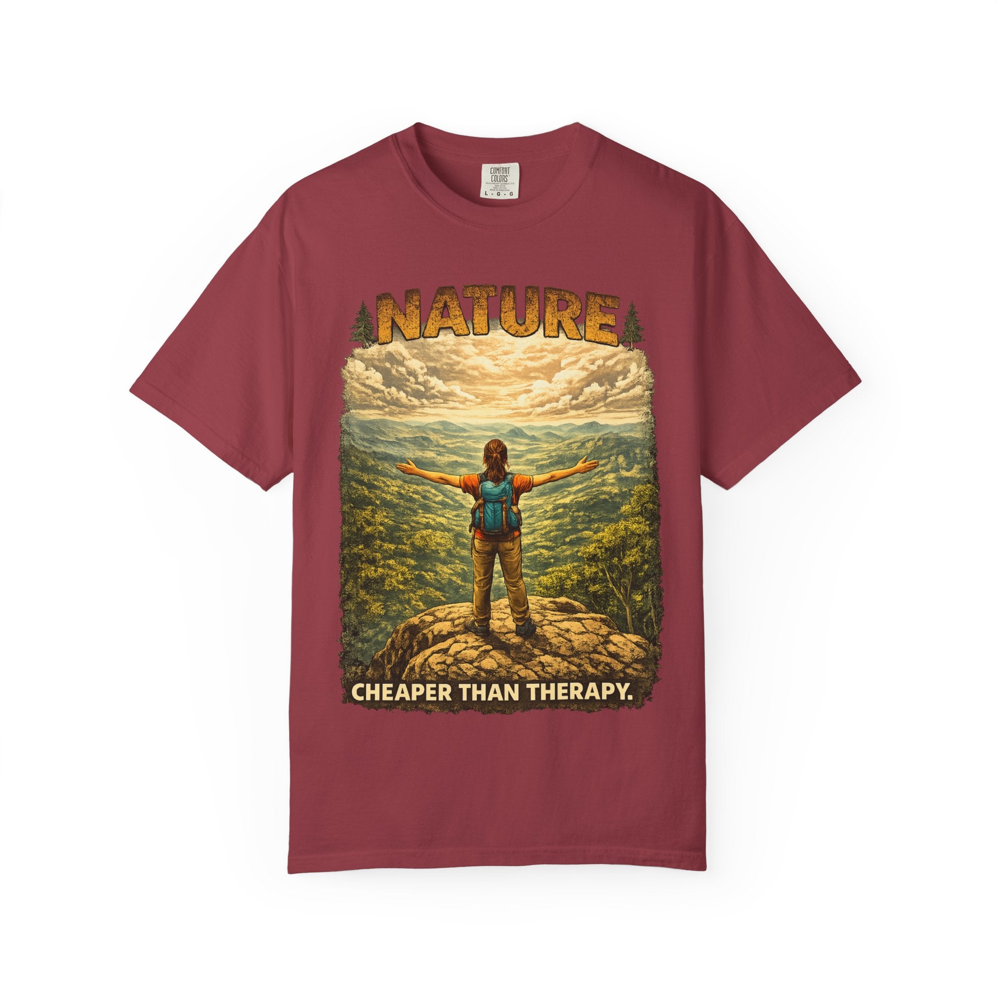Nature Cheaper Than Therapy T-Shirt — Hiking Outdoors Graphic Tee