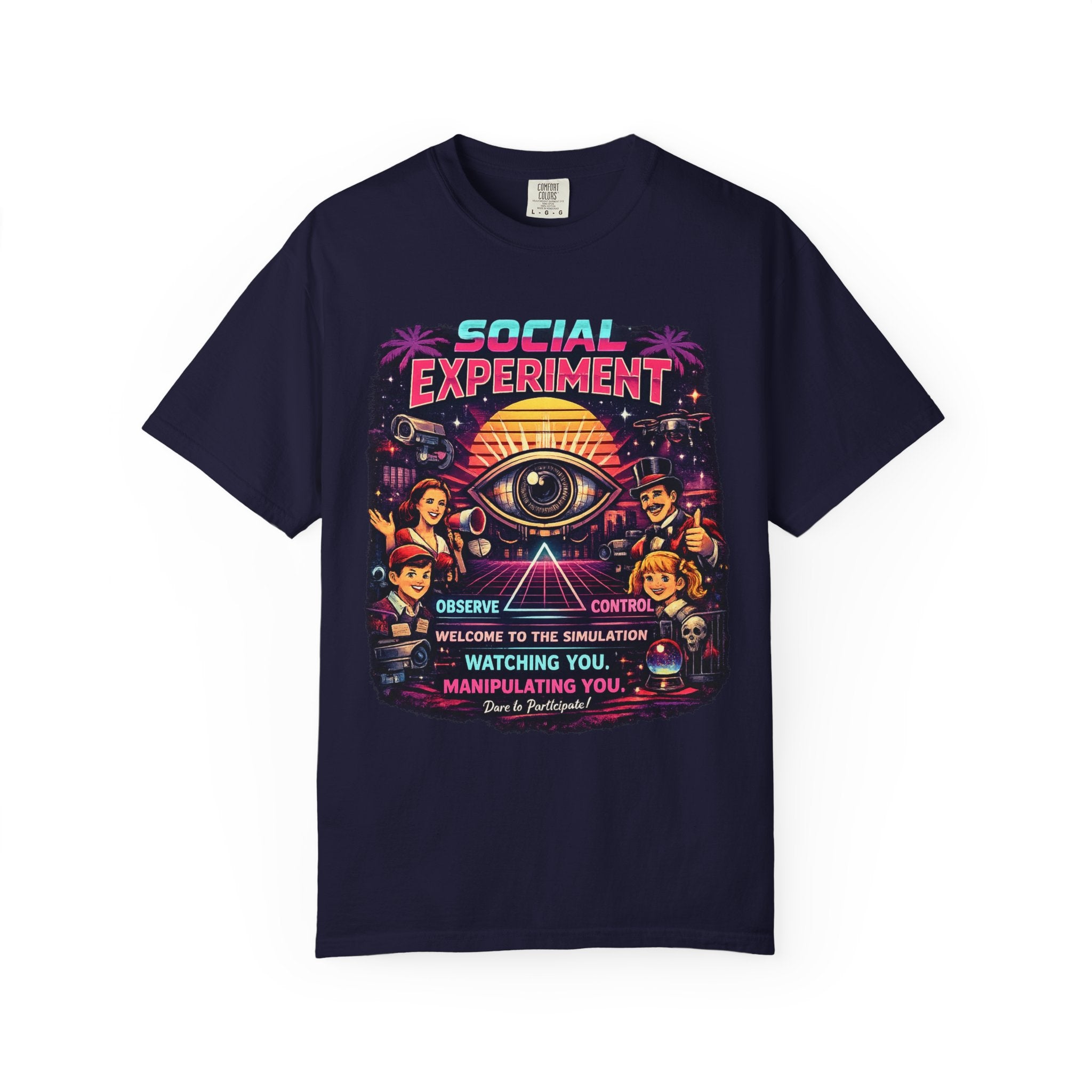 Social Experiment V2 T-Shirt — Retro All-Seeing Eye Graphic Tee