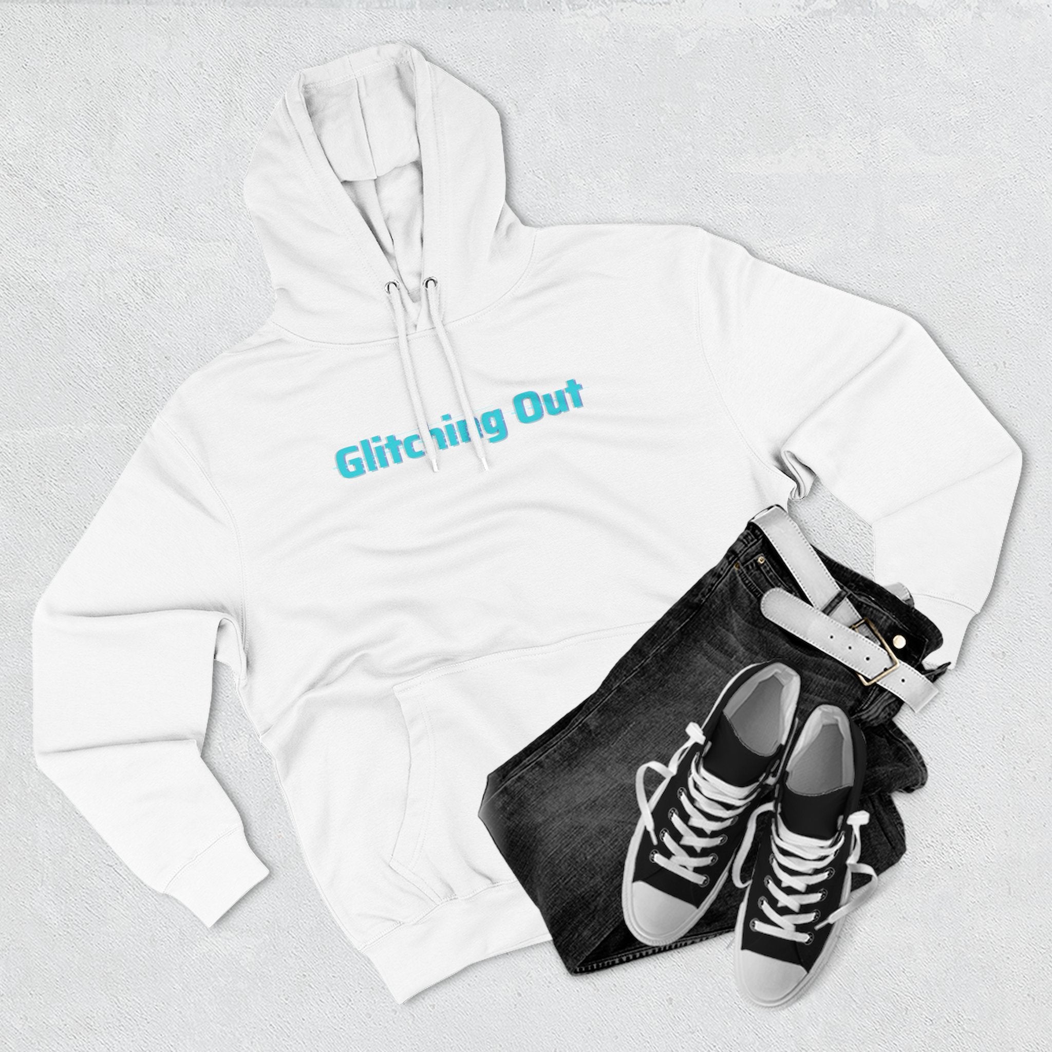 Hoodie — "Glitching Out" Geometric Retro Tech Graphic Hoodie