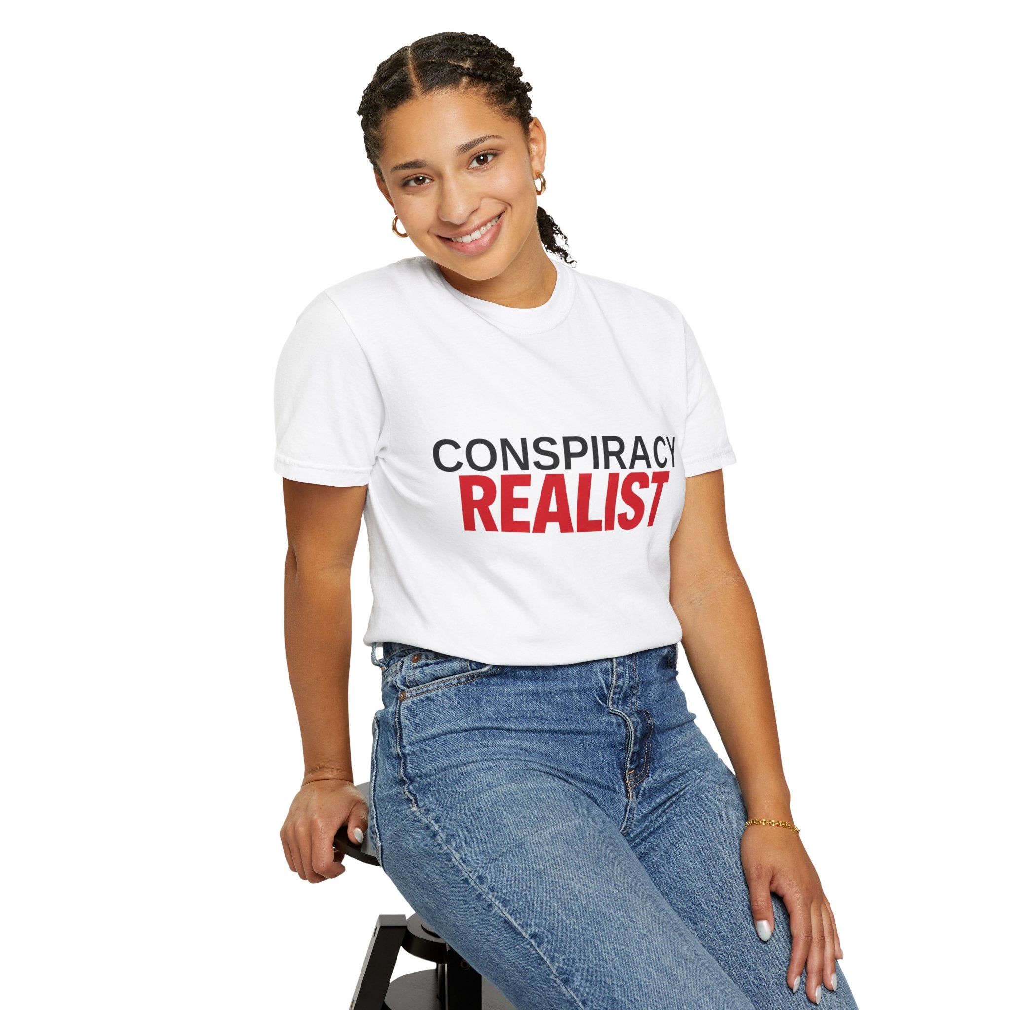 Conspiracy Realist T-Shirt — Bold Graphic Statement Tee