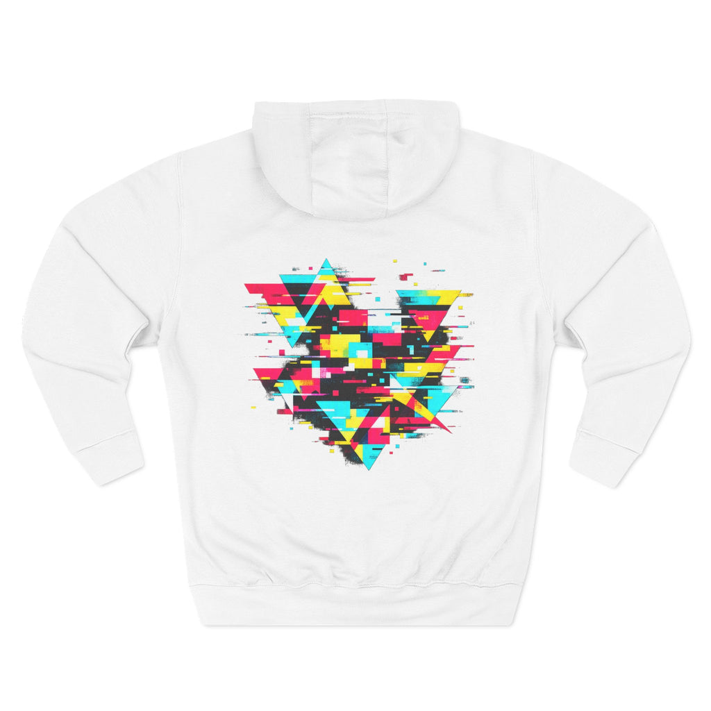 Retro Vaporwave Geometric Graphic ‘Glitching Out’ Fleece Hoodie