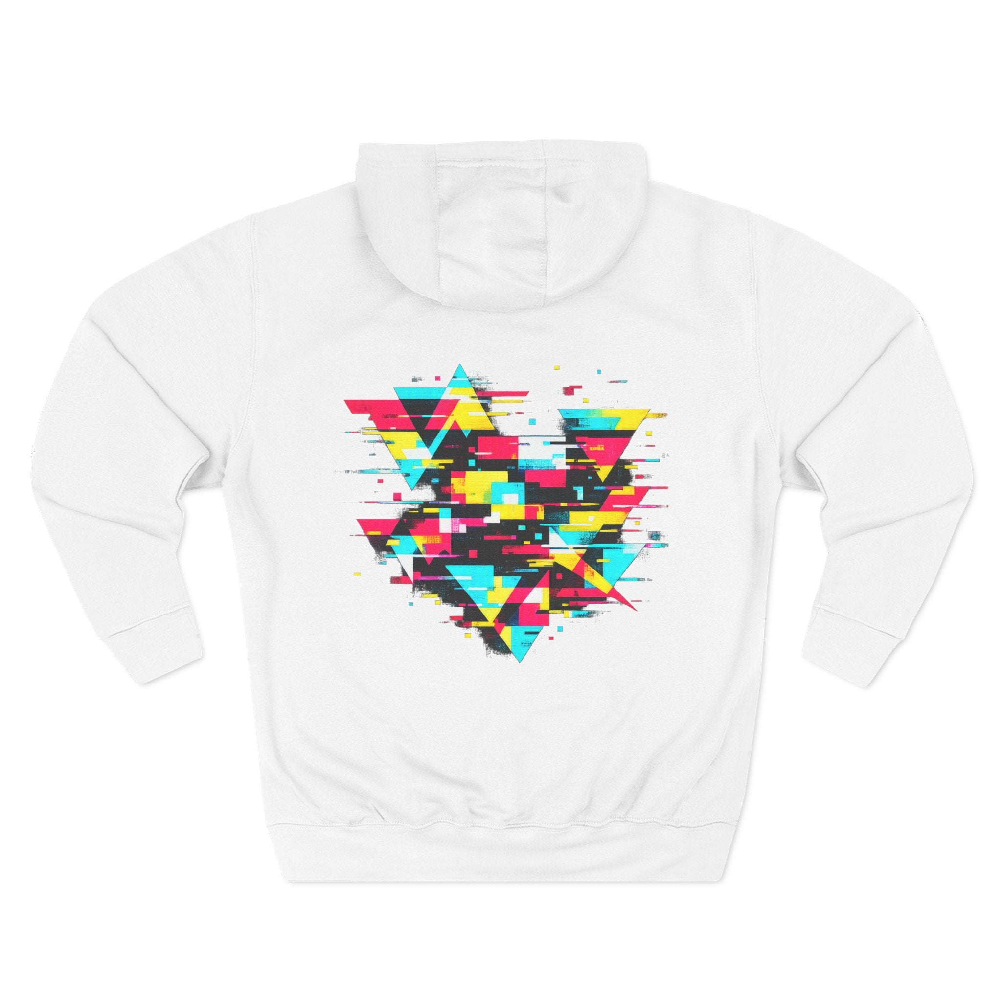 Retro Vaporwave Geometric Graphic ‘Glitching Out’ Fleece Hoodie