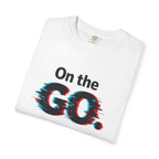 On the GO. Graphic T-Shirt — 'On the GO.' Retro Glitch Travel Tee