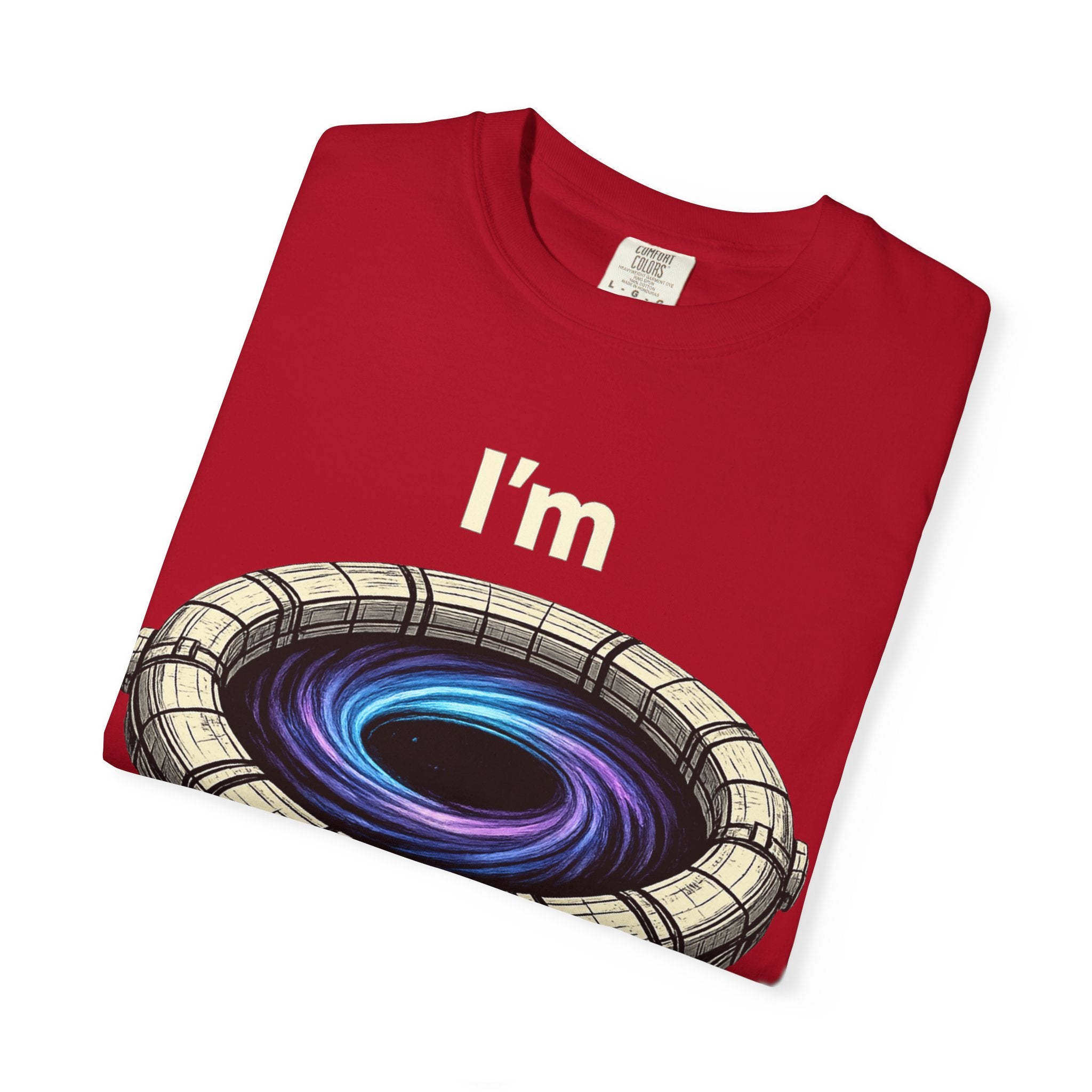 T-Shirt — "I'm conCERNed." Black Hole CERN Physics Science Tee