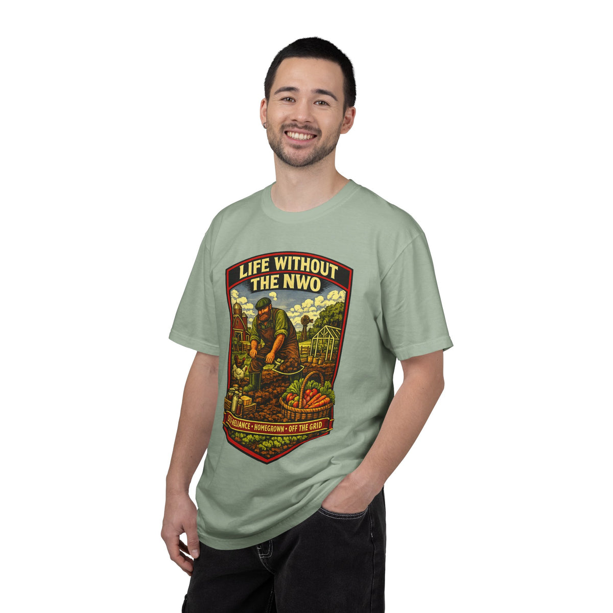 "Life Without the NWO" Gardening Vintage Graphic T-Shirt