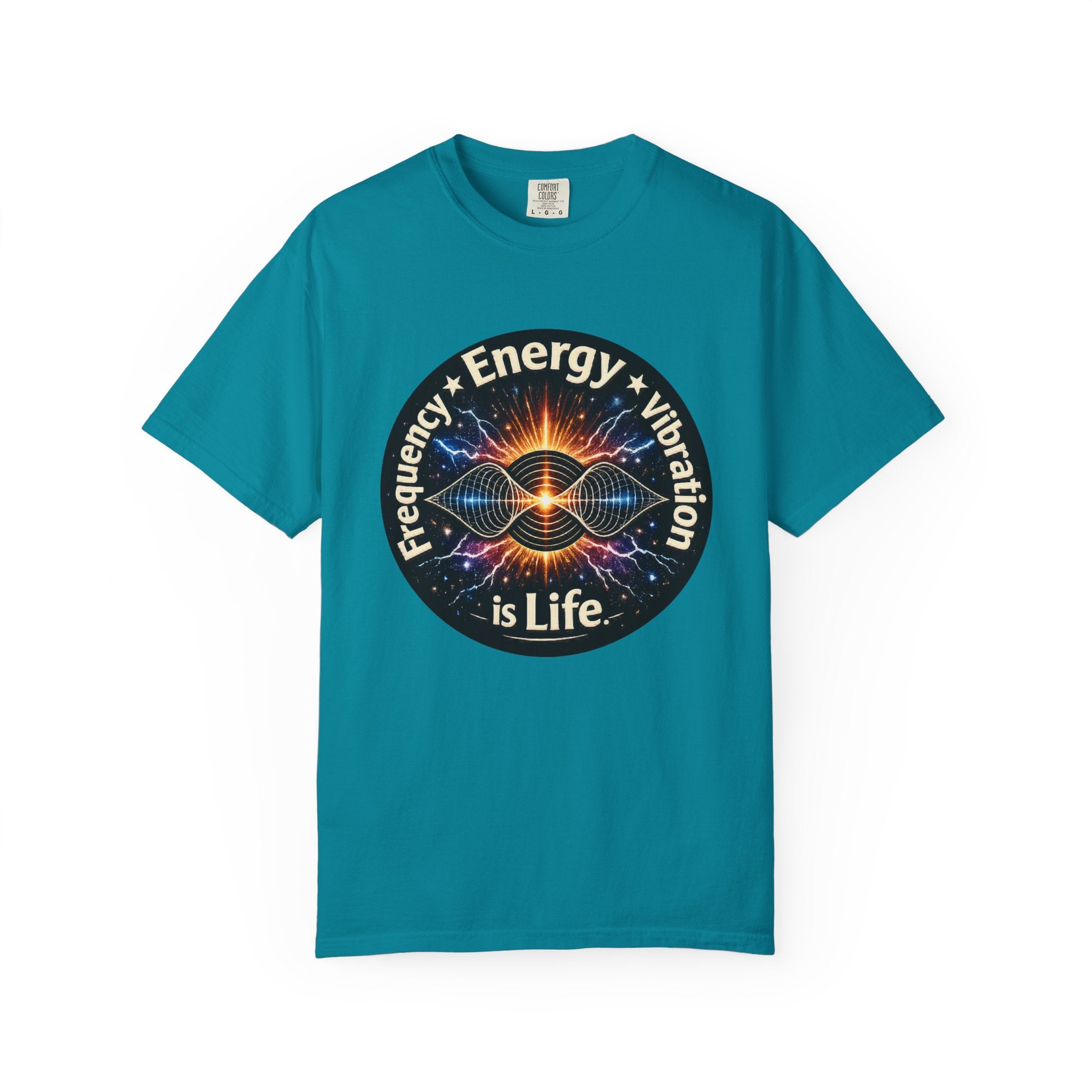 Energy & Vibration T-Shirt — "Frequency is Life" Spiritual Graphic Tee