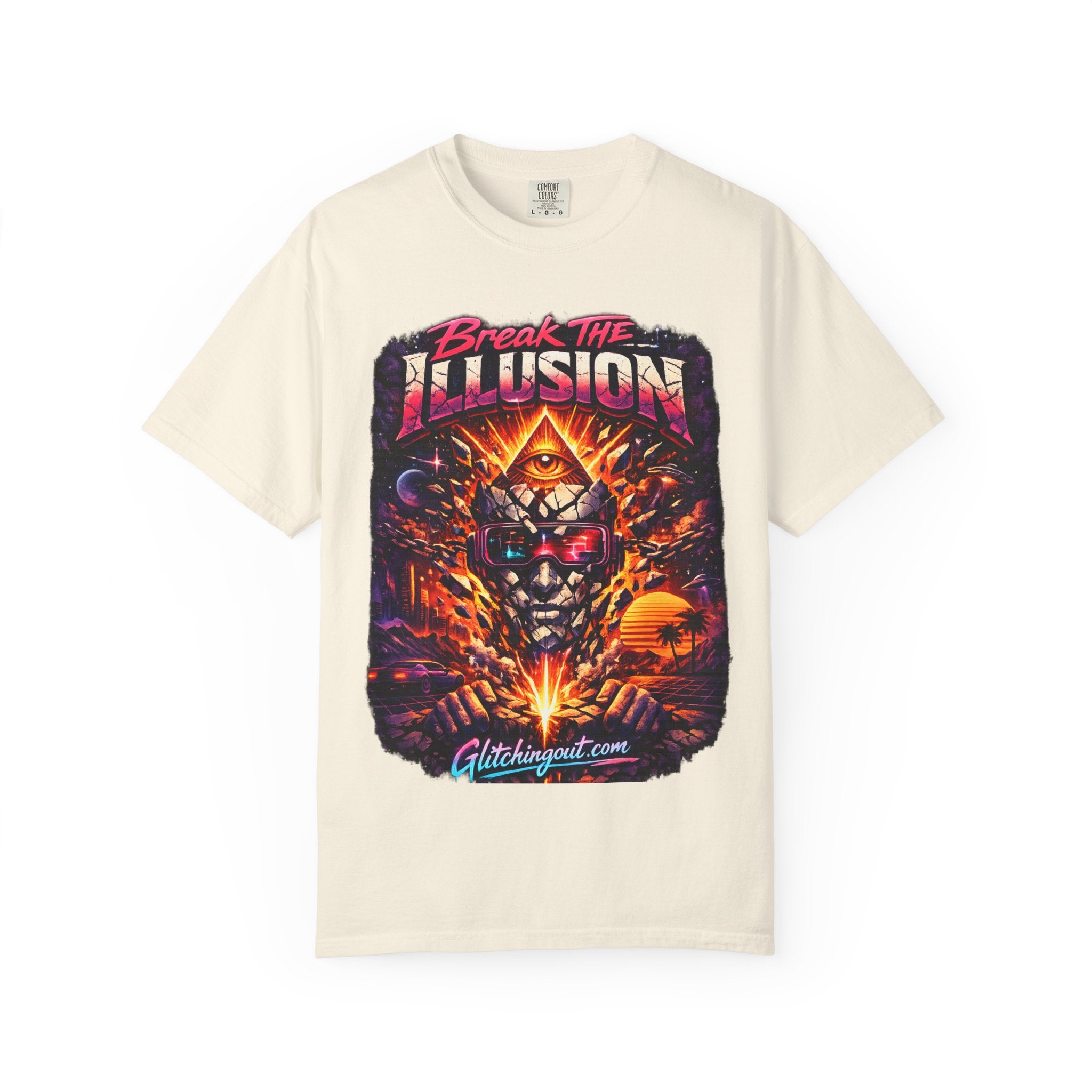 Break the Illusion Graphic T-Shirt — Psychedelic Occult Skull Tee