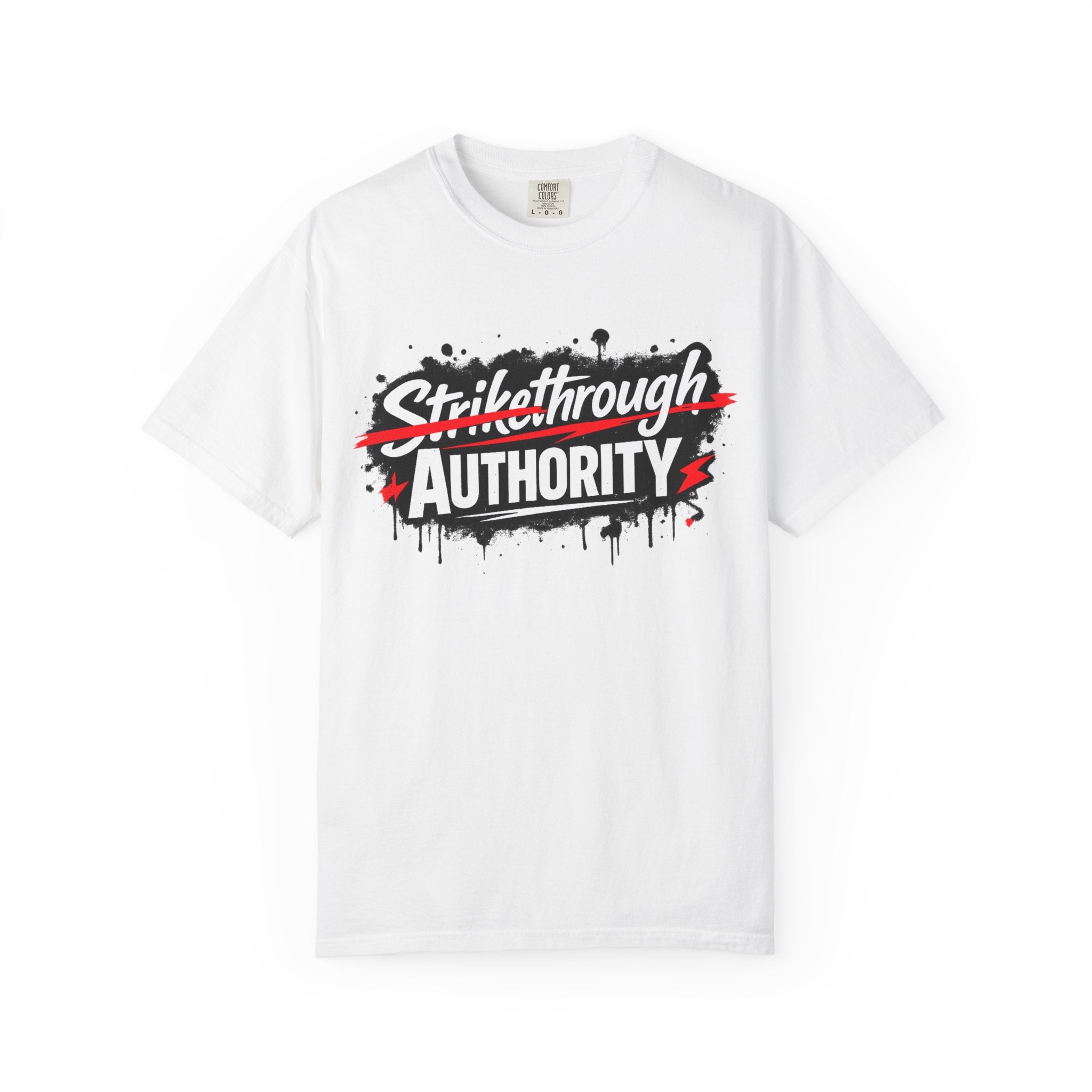 T-Shirt — “Strikethrough Authority” Graphic Tee | Bold Streetwear Protest Design