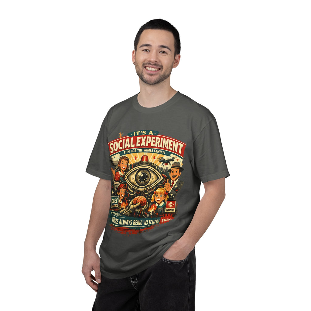 T-Shirt — "It's a Social Experiment" Retro Surveillance Graphic Tee