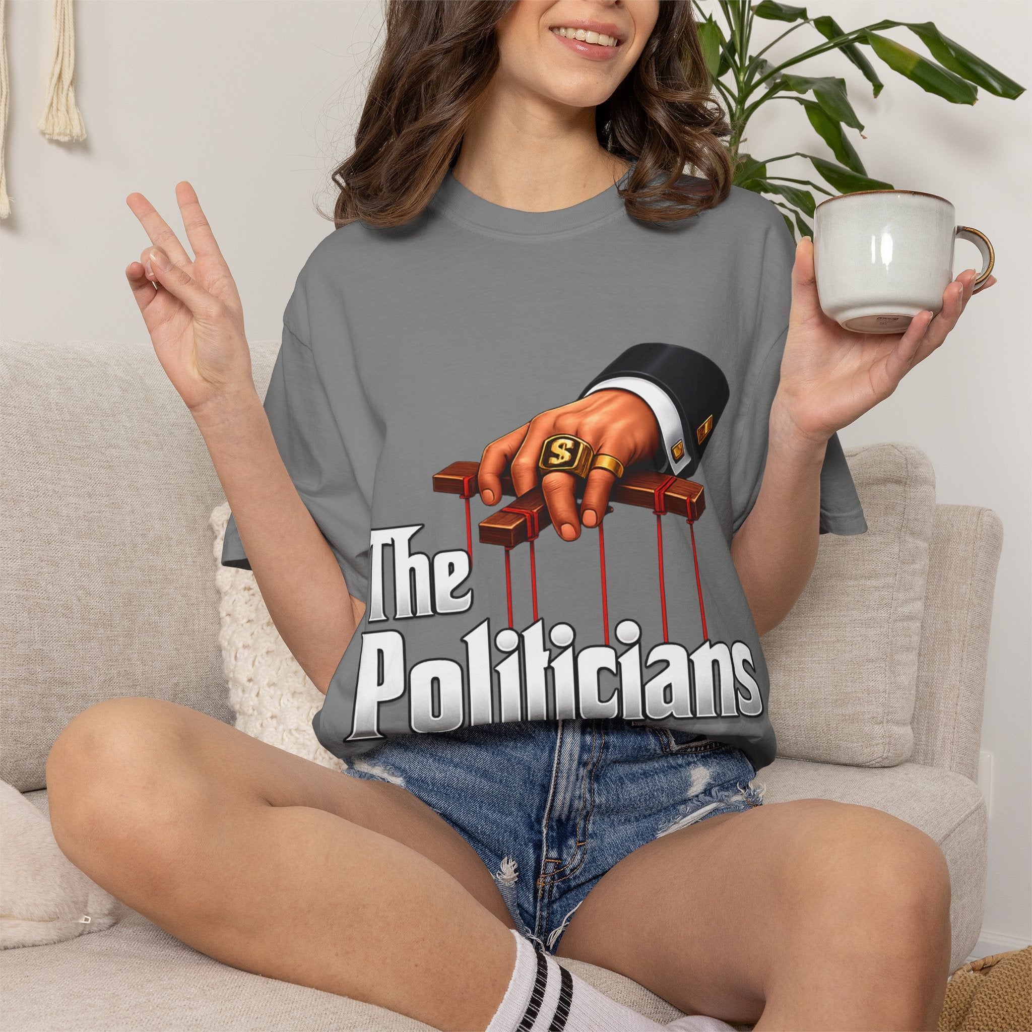 The Politicians T-Shirt — Puppet Master Hand & Money Political Satire Tee