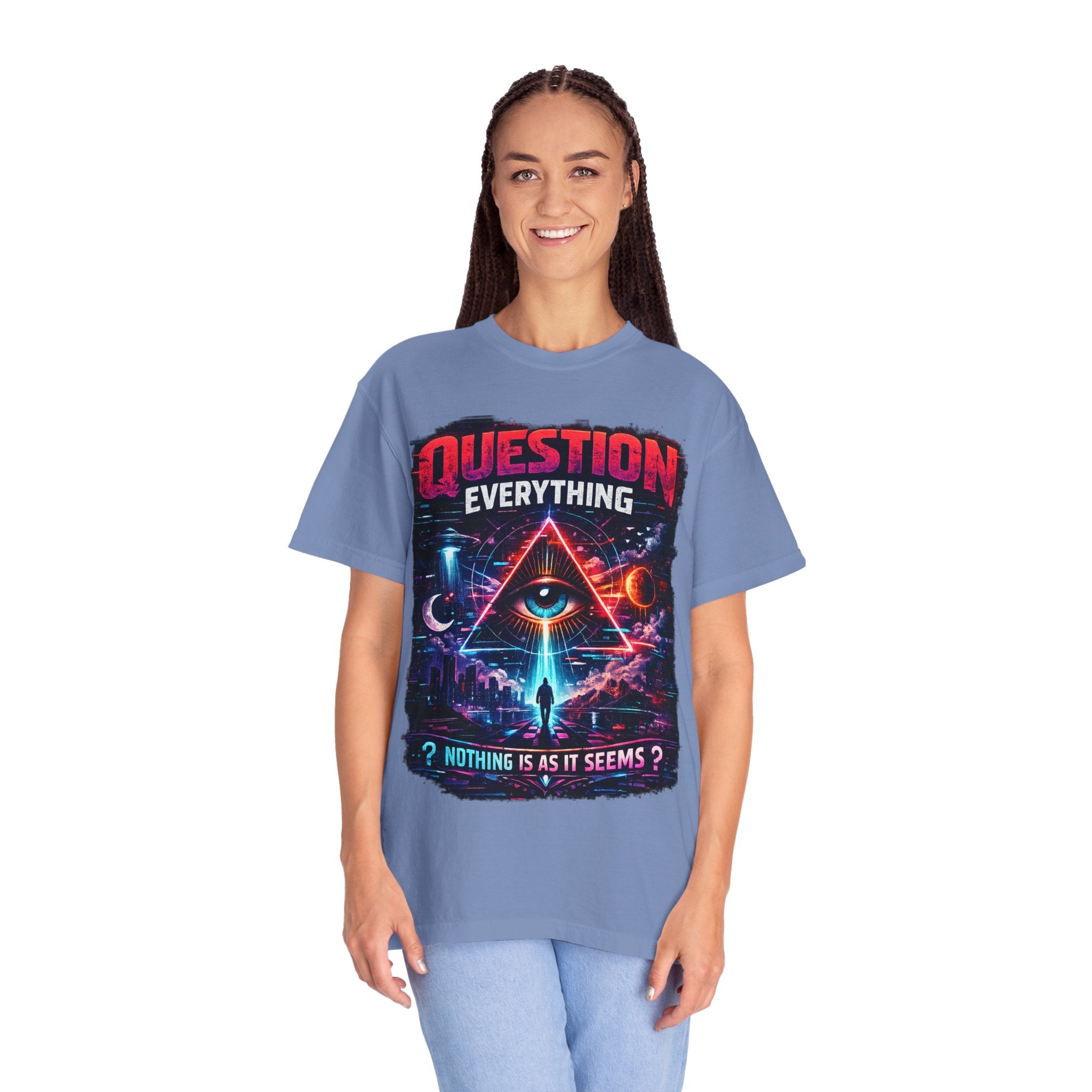 Question Everything T-Shirt — Mystical All-Seeing Eye Graphic Tee