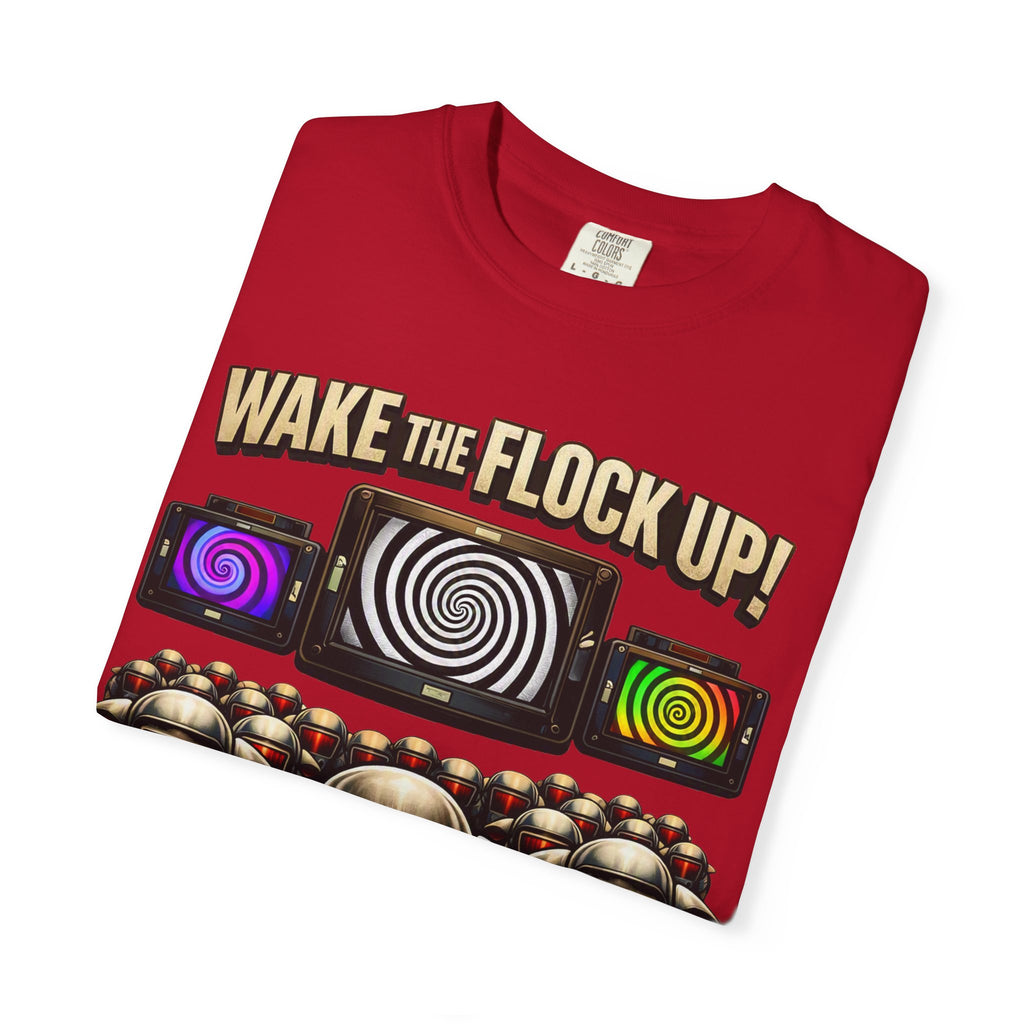Wake the Flock Up! V3 Hypnotic Sheep Novelty Graphic T-Shirt