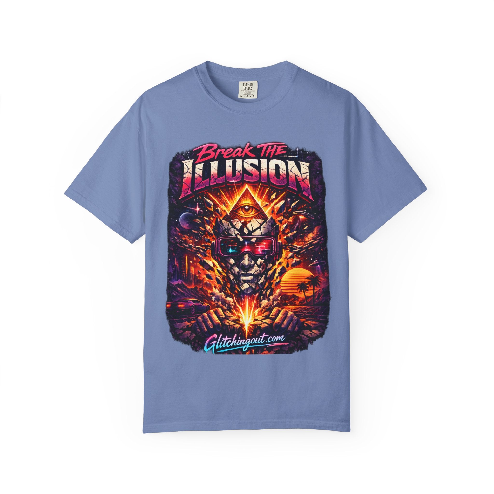 Break the Illusion Graphic T-Shirt — Psychedelic Occult Skull Tee