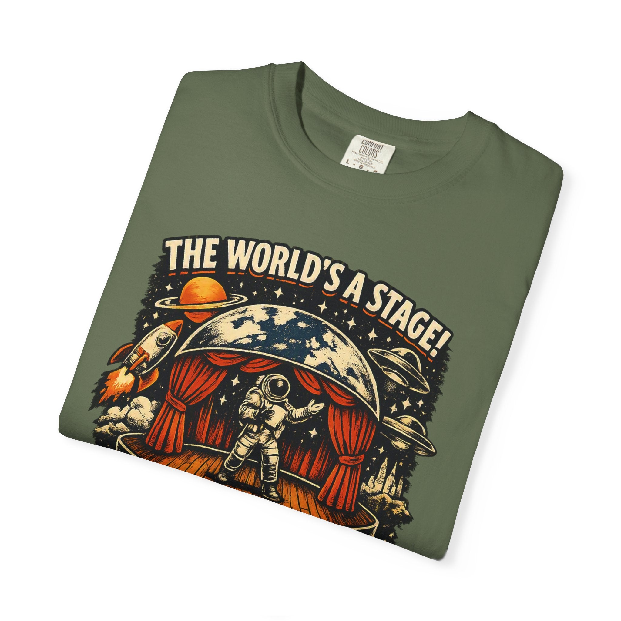 Astronaut Act I T-Shirt — “The World's a Stage” Vintage Space Graphic Tee