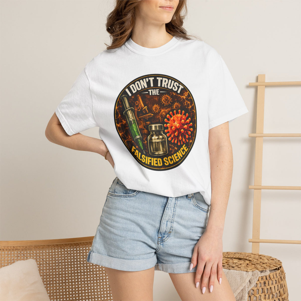 "I Don't Trust the Falsified Science" Vax Skeptic Graphic Tee