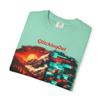 Graphic T-Shirt — "Glitching Out" Mountain Sunset Pixel Art