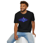 Graphic T-Shirt — 'Glitching Out' Neon Mountain Vaporwave Design