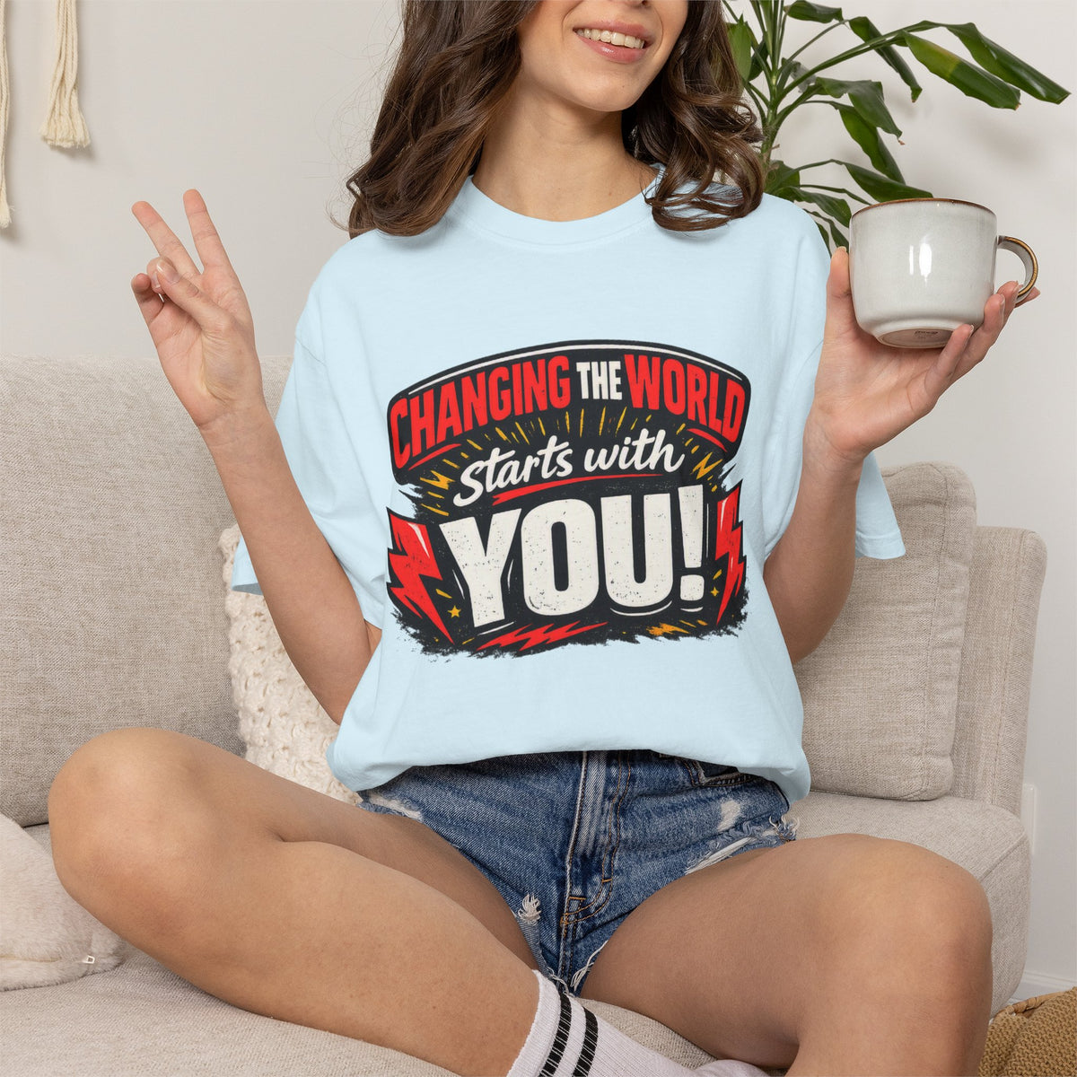 "Changing the World Starts with You" Motivational T-shirt