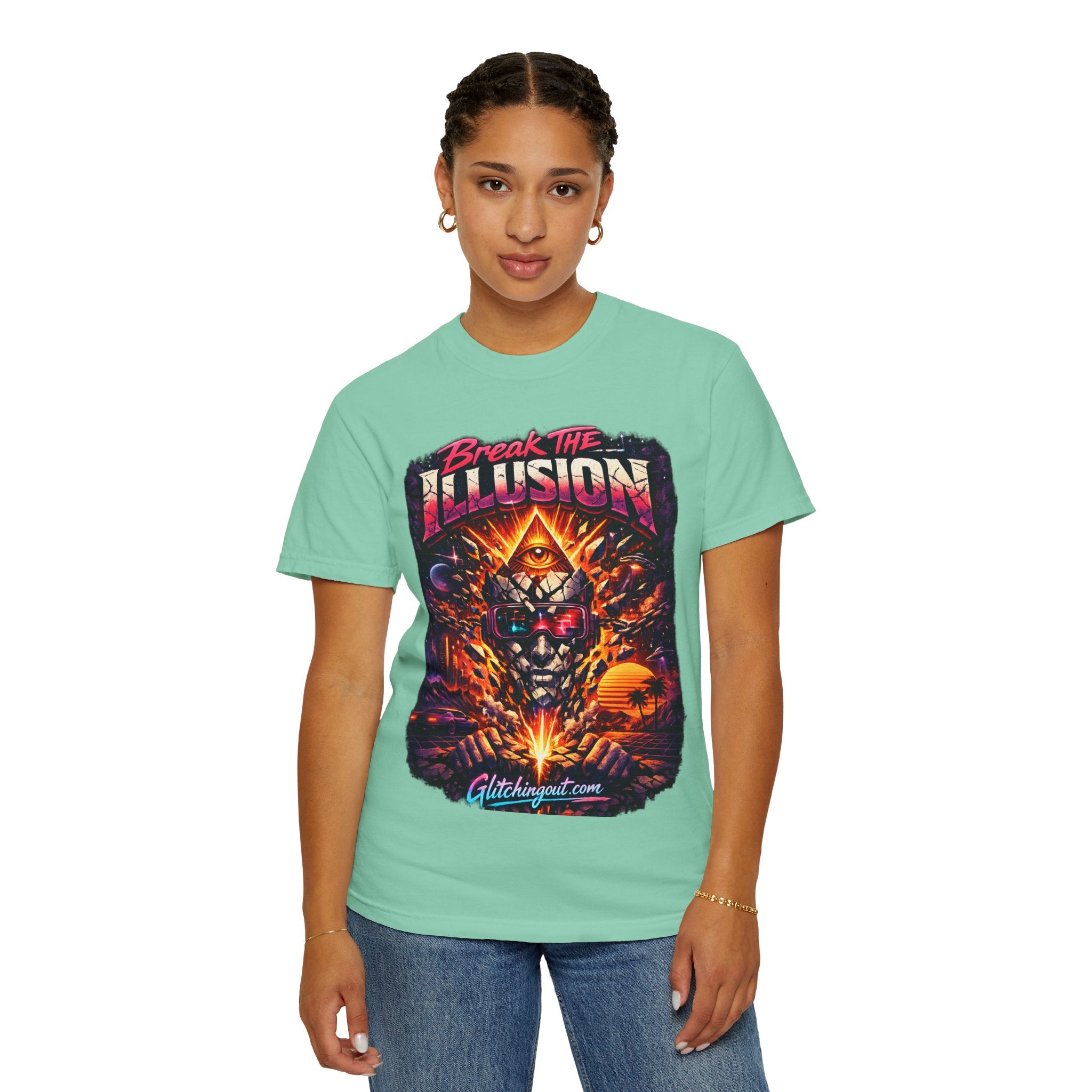 Break the Illusion Graphic T-Shirt — Psychedelic Occult Skull Tee
