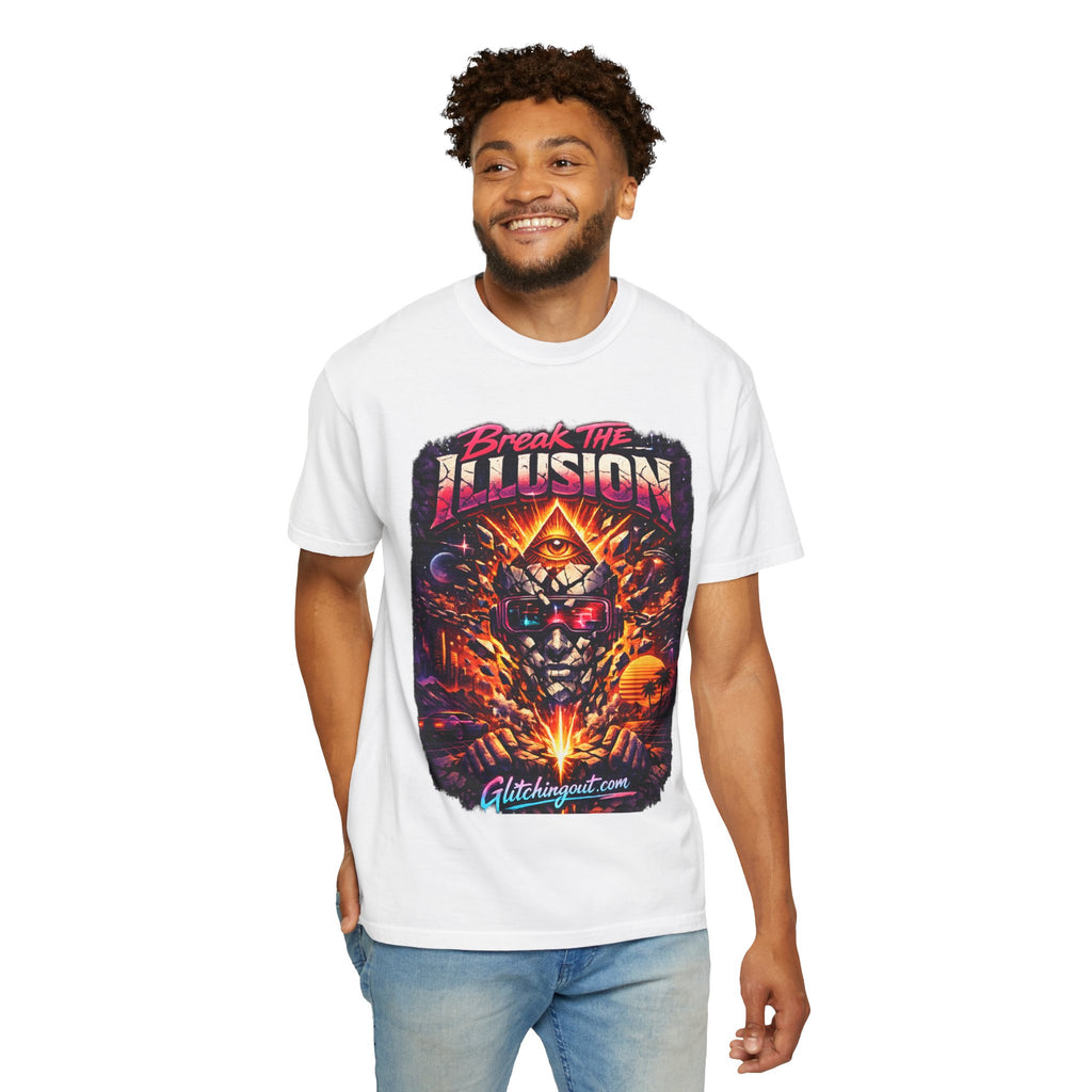Break the Illusion Graphic T-Shirt — Psychedelic Occult Skull Tee