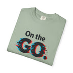 On the GO. Graphic T-Shirt — 'On the GO.' Retro Glitch Travel Tee