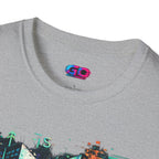 Cyberpunk Cityscape T‑Shirt — Neon Tokyo Skyline Graphic Tee
