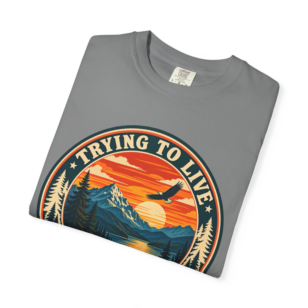 Trying to Live Free in Peace Vintage Mountain T-Shirt