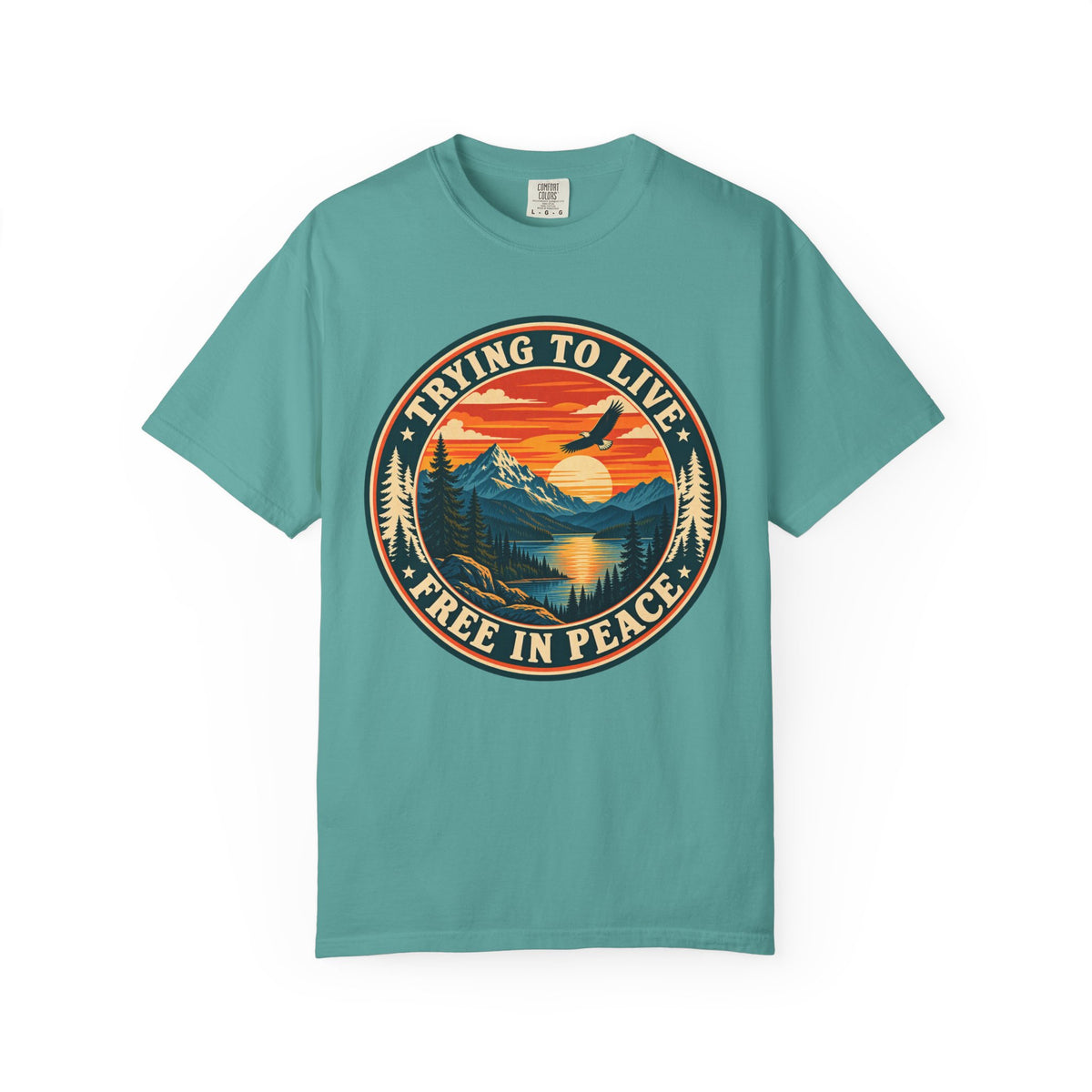 Trying to Live Free in Peace Vintage Mountain T-Shirt