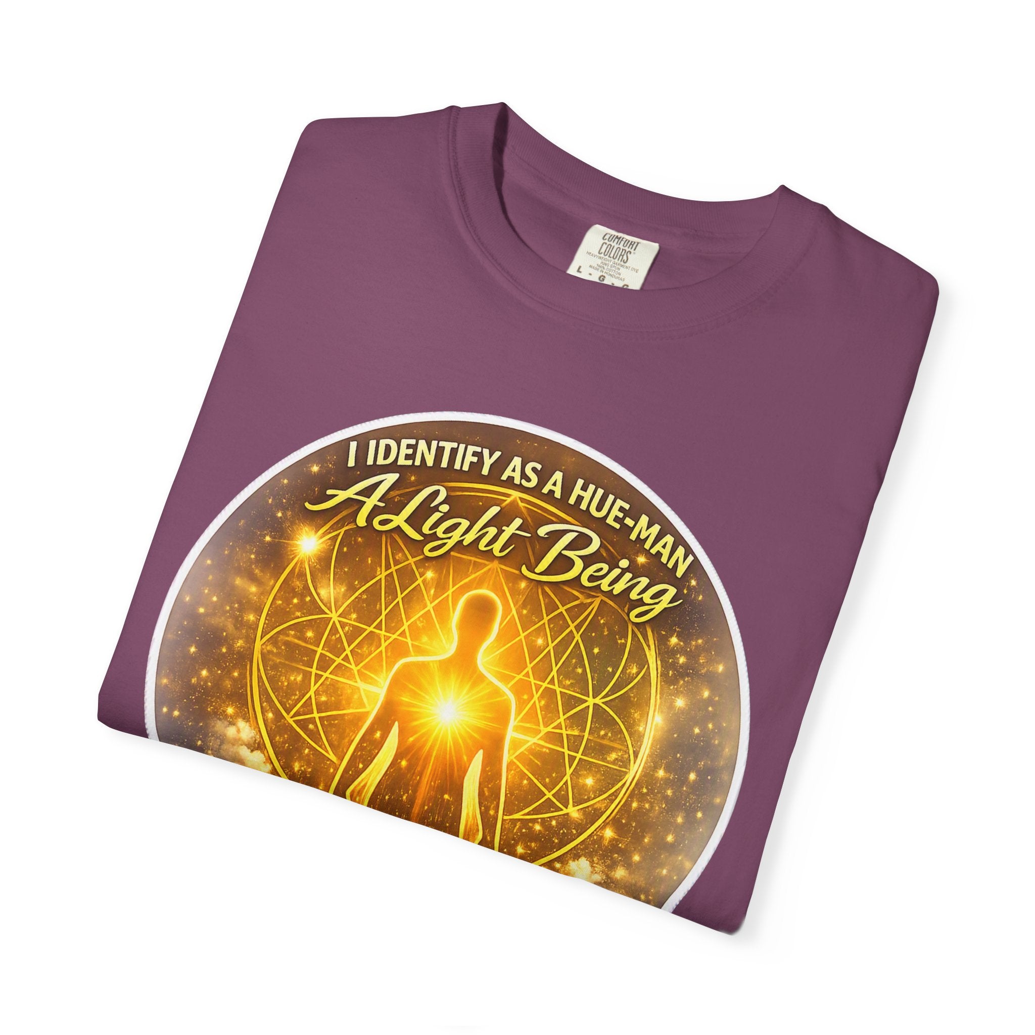 Light Being Graphic T-Shirt — "I Identify As A Human, A Light Being" Spiritual Tee