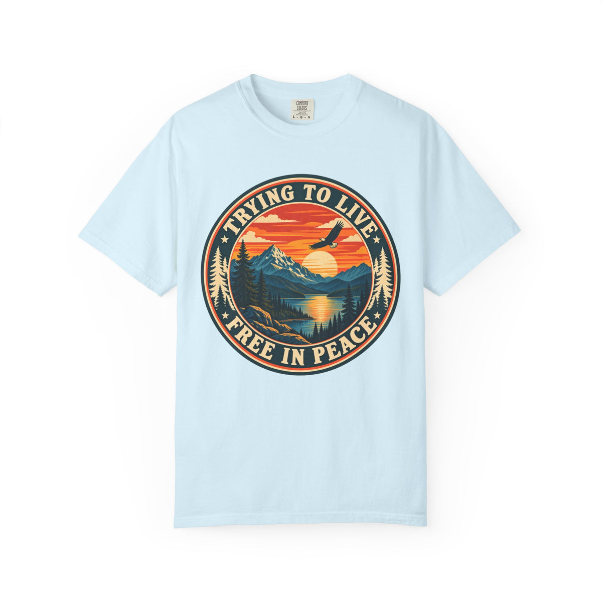 Trying to Live Free in Peace Vintage Mountain T-Shirt
