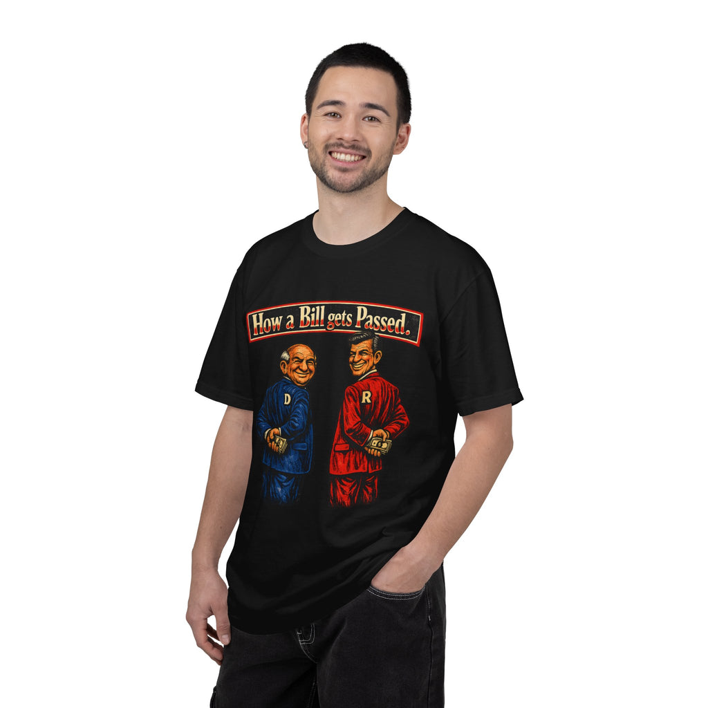 How a Bill Gets Passed Political T-Shirt — Vintage Party Satire Tee