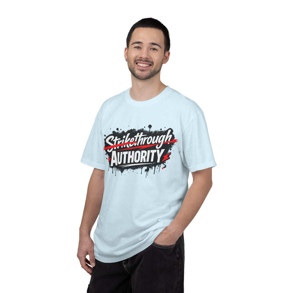 T-Shirt — “Strikethrough Authority” Graphic Tee | Bold Streetwear Protest Design