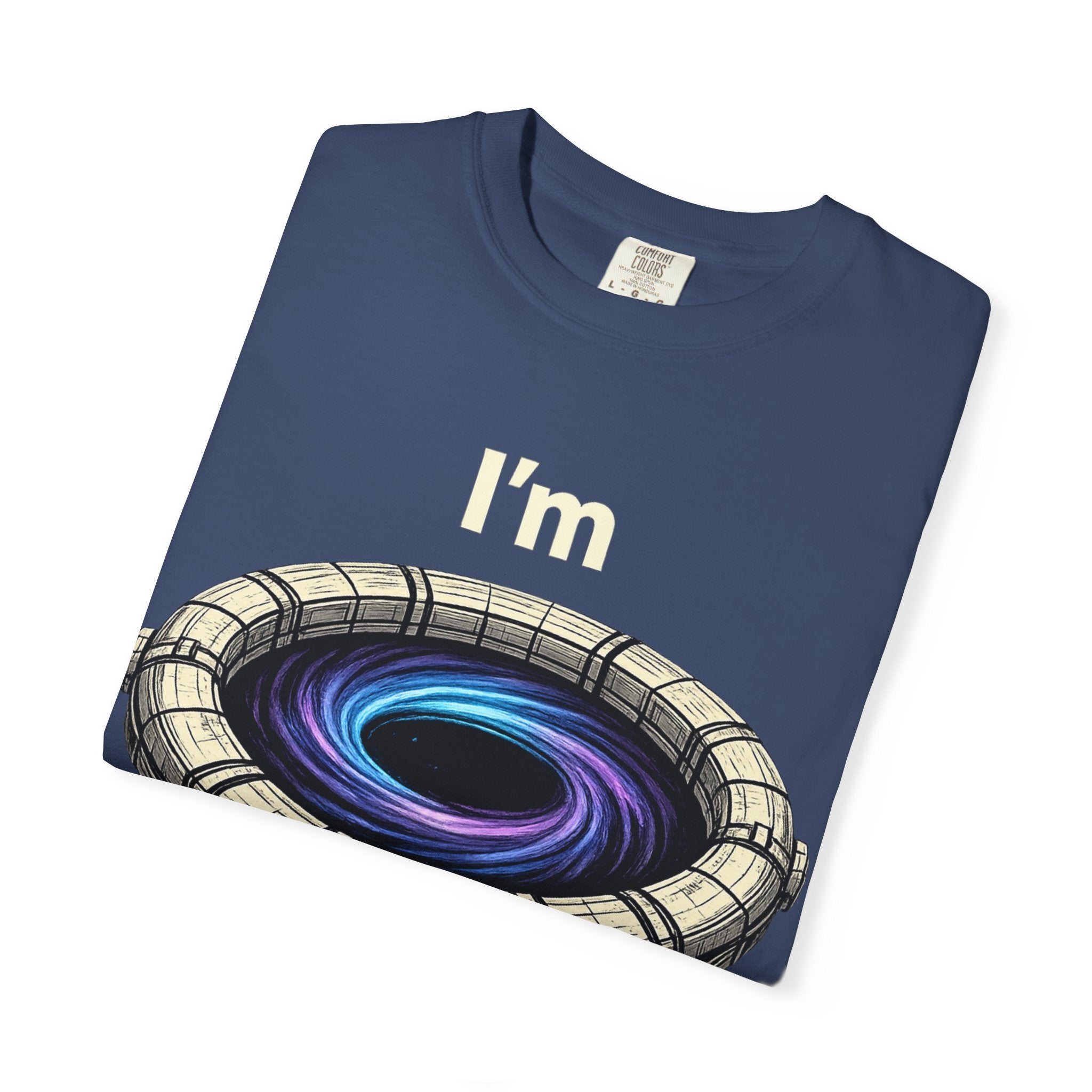 T-Shirt — "I'm conCERNed." Black Hole CERN Physics Science Tee