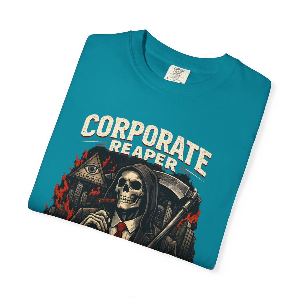 "Corporate Reaper" Skeleton Suit Graphic Tee