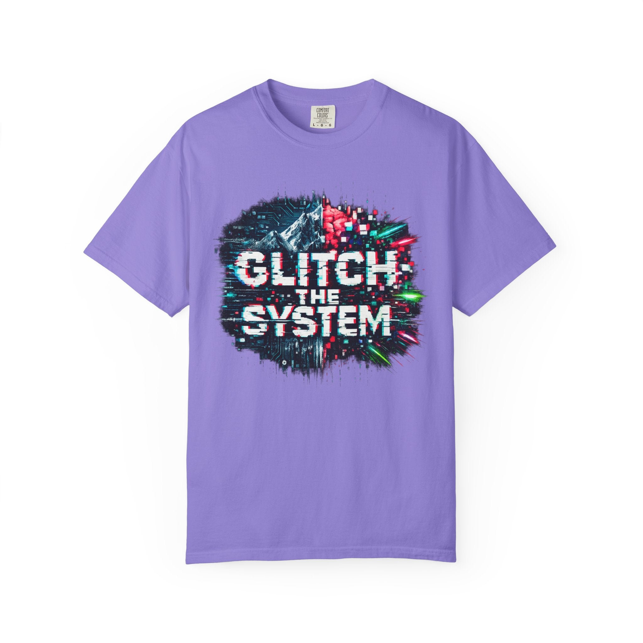 Glitch The System V3 Graphic Tee — Retro Cyberpunk Distressed Design