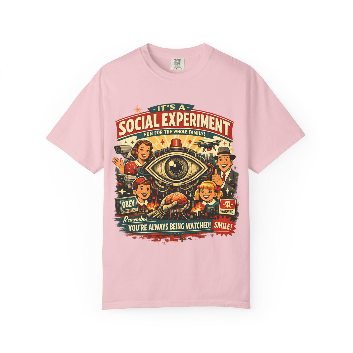 T-Shirt — "It's a Social Experiment" Retro Surveillance Graphic Tee