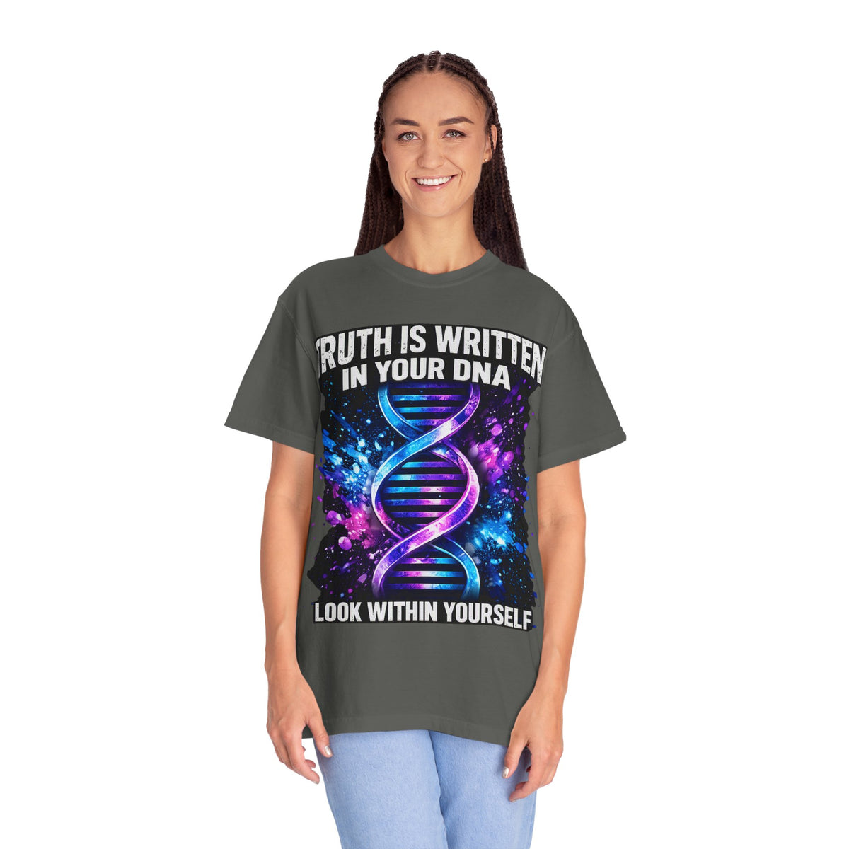 DNA Graphic T-Shirt — "Truth Is Written In Your DNA" Inspirational Science Tee