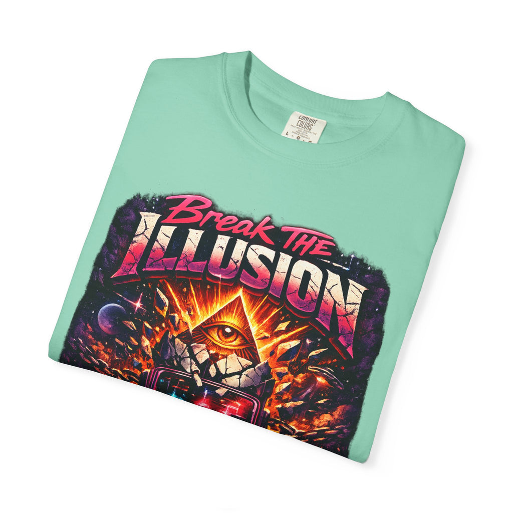 Break the Illusion Graphic T-Shirt — Psychedelic Occult Skull Tee