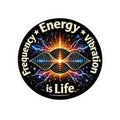 Energy Vibration Sticker — "Frequency • Energy • Vibration is Life" Kiss-Cut Sticker