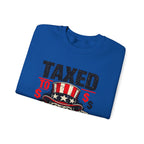 Taxed to Death Sweatshirt - Patriotic Skull Anti-Tax Protest Crewneck